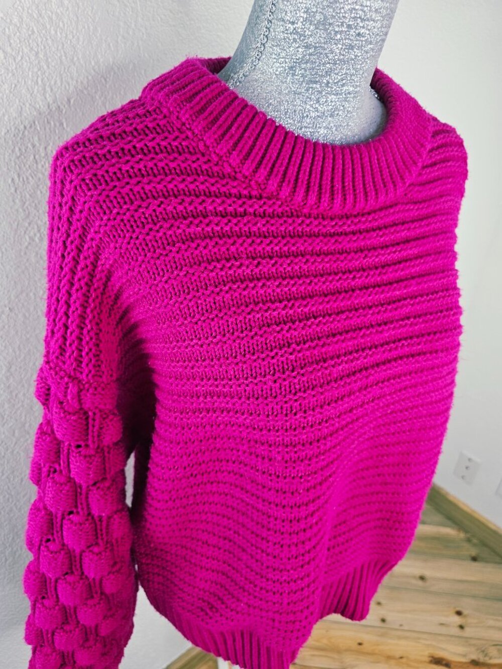 Elodie Magenta Chunky Sweater Size Large